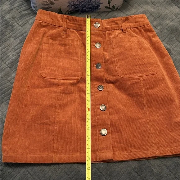 Grace & Lace Corduroy Mini Skirt in Warm Orange size 8 - Picture 4 of 5